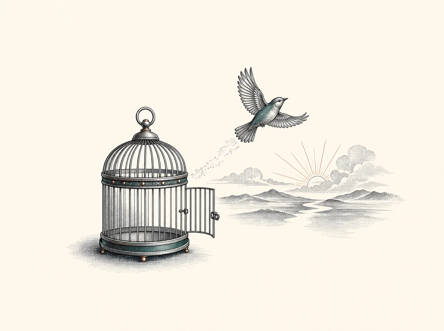 Una jaula abierta hacia el horizonte