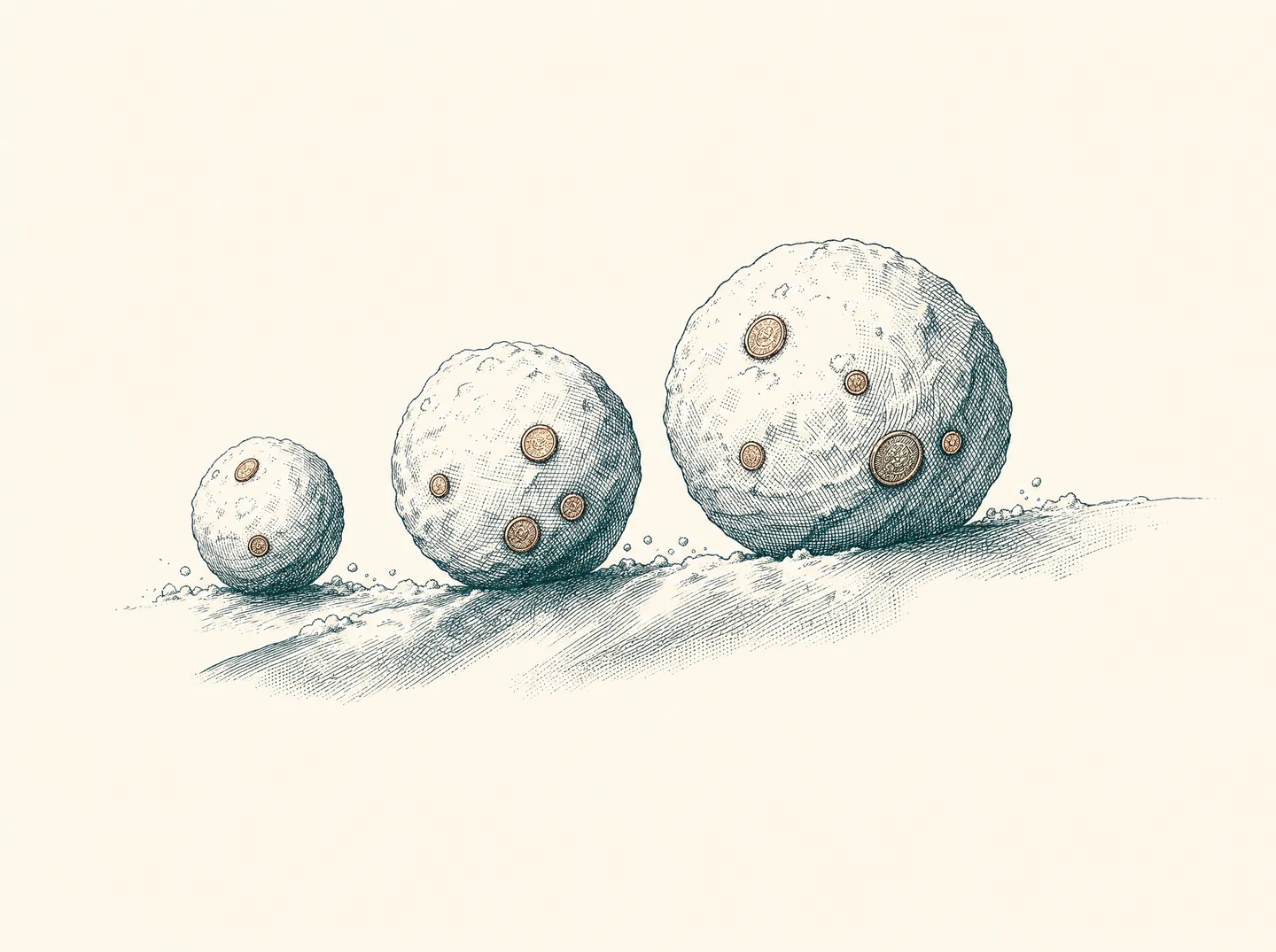 Una bola de nieve gana tamaño